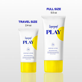 Supergoop! tube with water splash conveying 80-minute water and sweat resistance