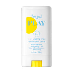 Supergoop! PLAY mineral stick front packaging showing compact sunscreen