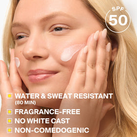 Supergoop! lotion texture swipe highlighting quick absorption