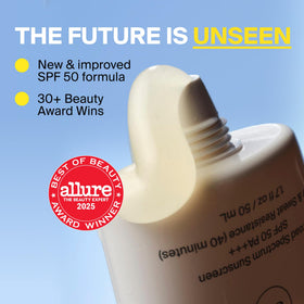 Supergoop! applied before makeup illustrating primer effect and longer-wear foundation