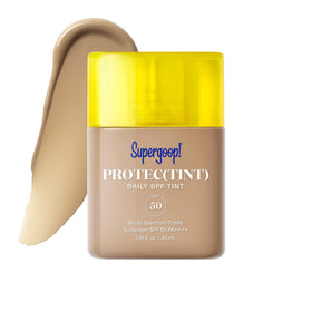 Supergoop! front packaging of Protec(tint) 26W showing label and SPF50 protection benefit