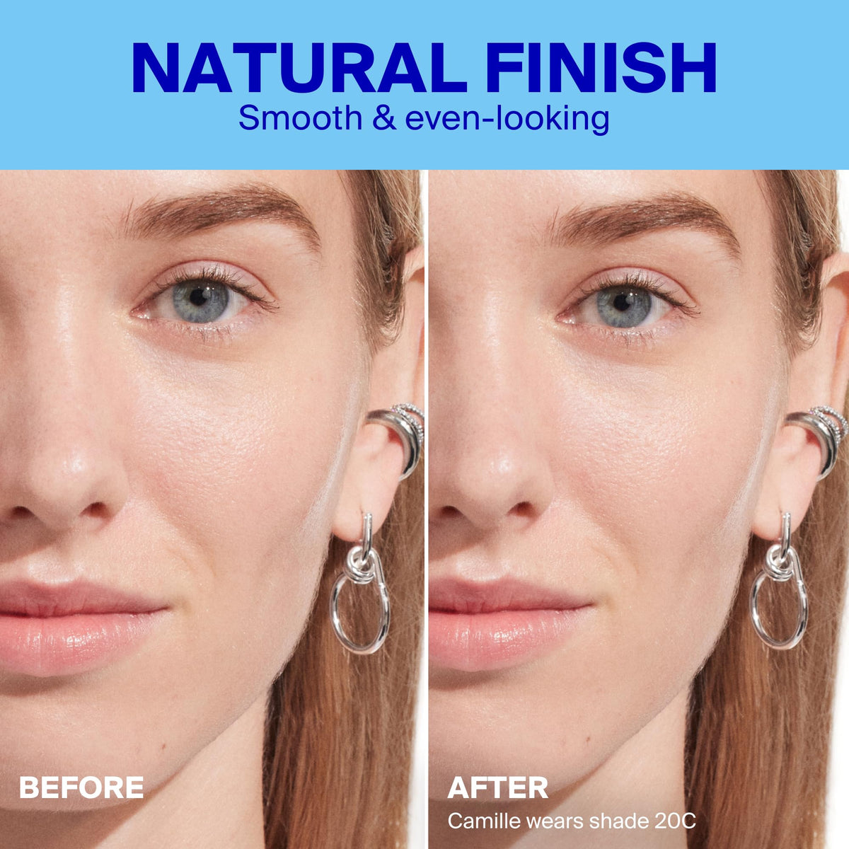 Supergoop! application with fingers demonstrating quick, even coverage