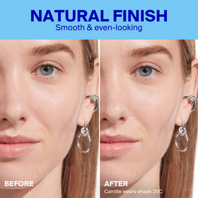 Supergoop! application with fingers demonstrating quick, even coverage