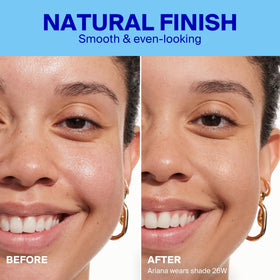 Supergoop! applying Protec(tint) with fingers demonstrating blendability and fast application benefit
