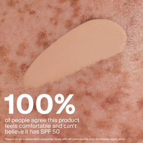 Supergoop! close-up texture with moisture droplet demonstrating hydration