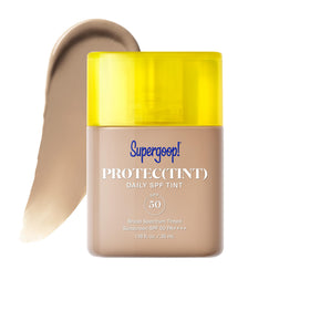 Supergoop! front packaging of Protec(tint) showing SPF 50 and shade