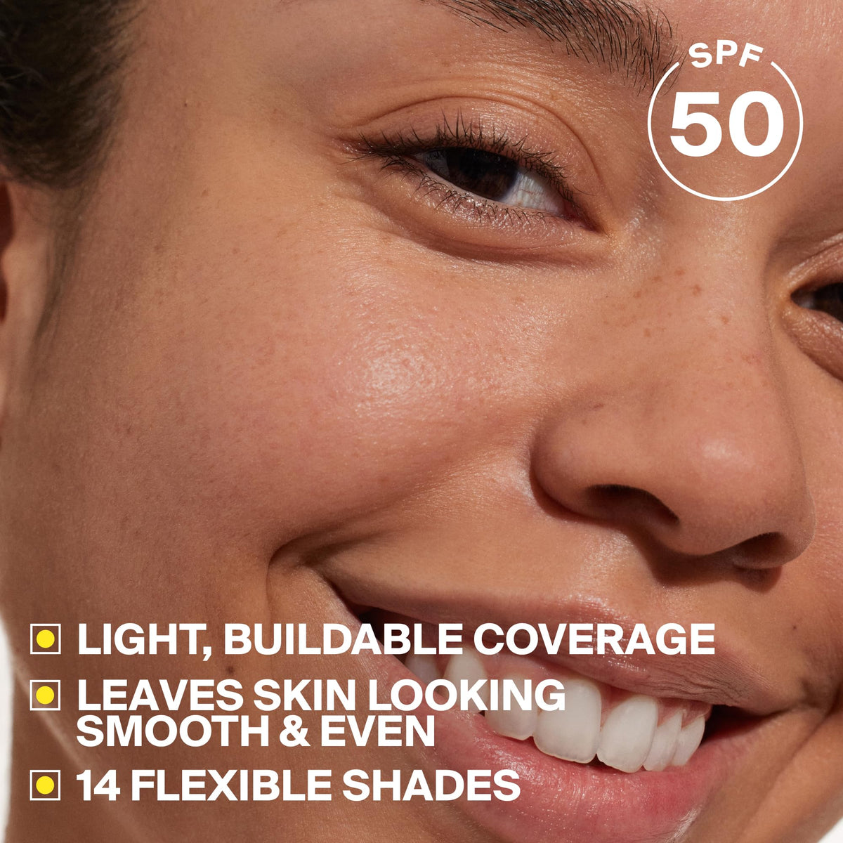 Supergoop! Protec(tint) texture close-up displaying cushiony formula and smooth finish benefit