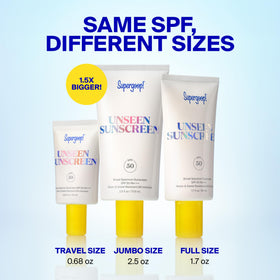 Supergoop! bottle on bathroom vanity representing daily skincare routine benefit