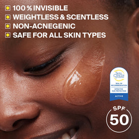 Supergoop! pump dispenser close-up for precise, mess-free application benefit