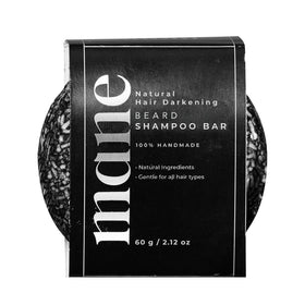 Superior Mane front view of beard shampoo bar packaging showing compact, travel-friendly design and natural ingredients benefit