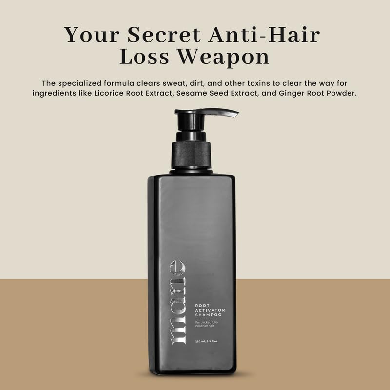 Superior Mane man washing hair showing active use for root activation and fuller look