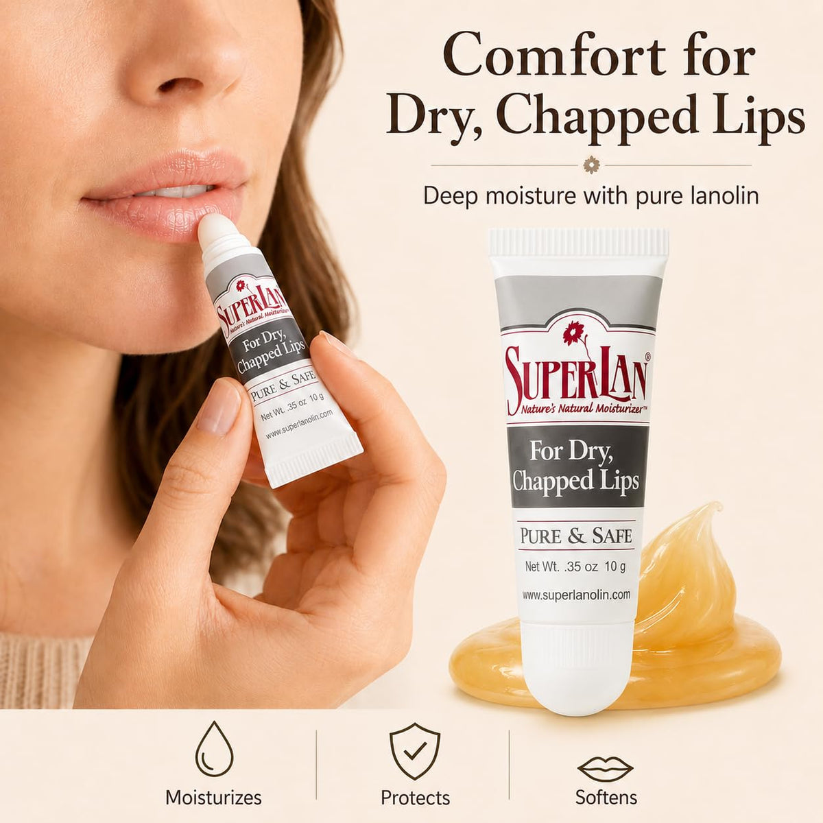 superlan used on breastfeeding nipple area showing gentle, safe skin care