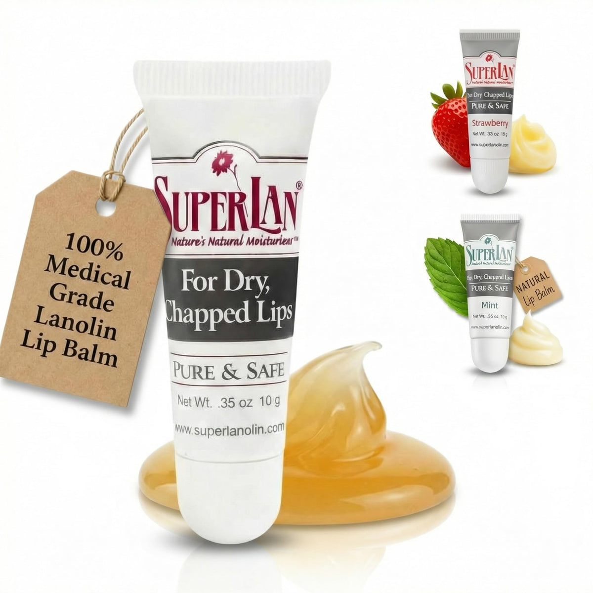 superlan front packaging showing compact lanolin stick and branding for easy identification