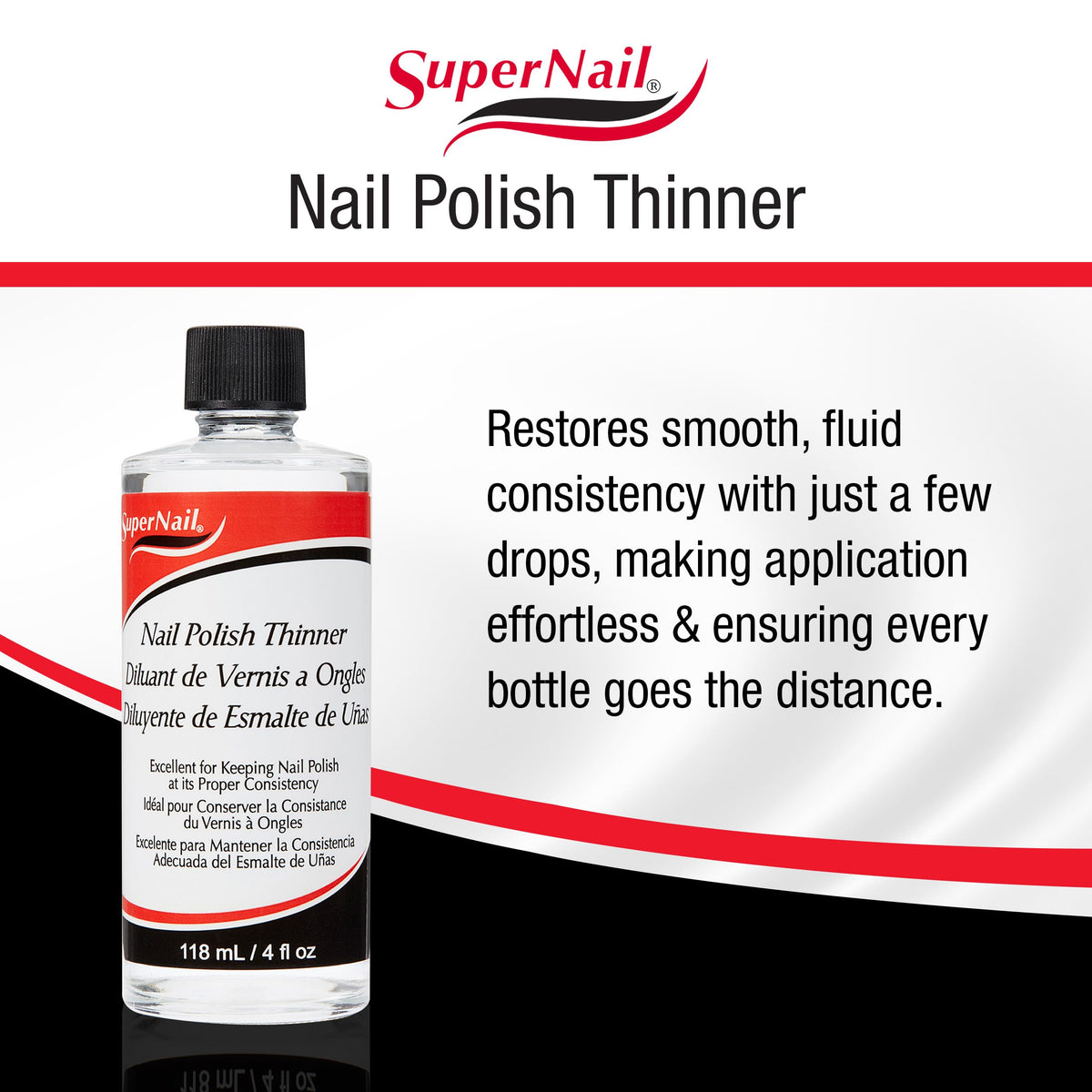 SuperNail restored polish applied on nail demonstrating smooth streak-free finish benefit