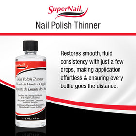 SuperNail restored polish applied on nail demonstrating smooth streak-free finish benefit