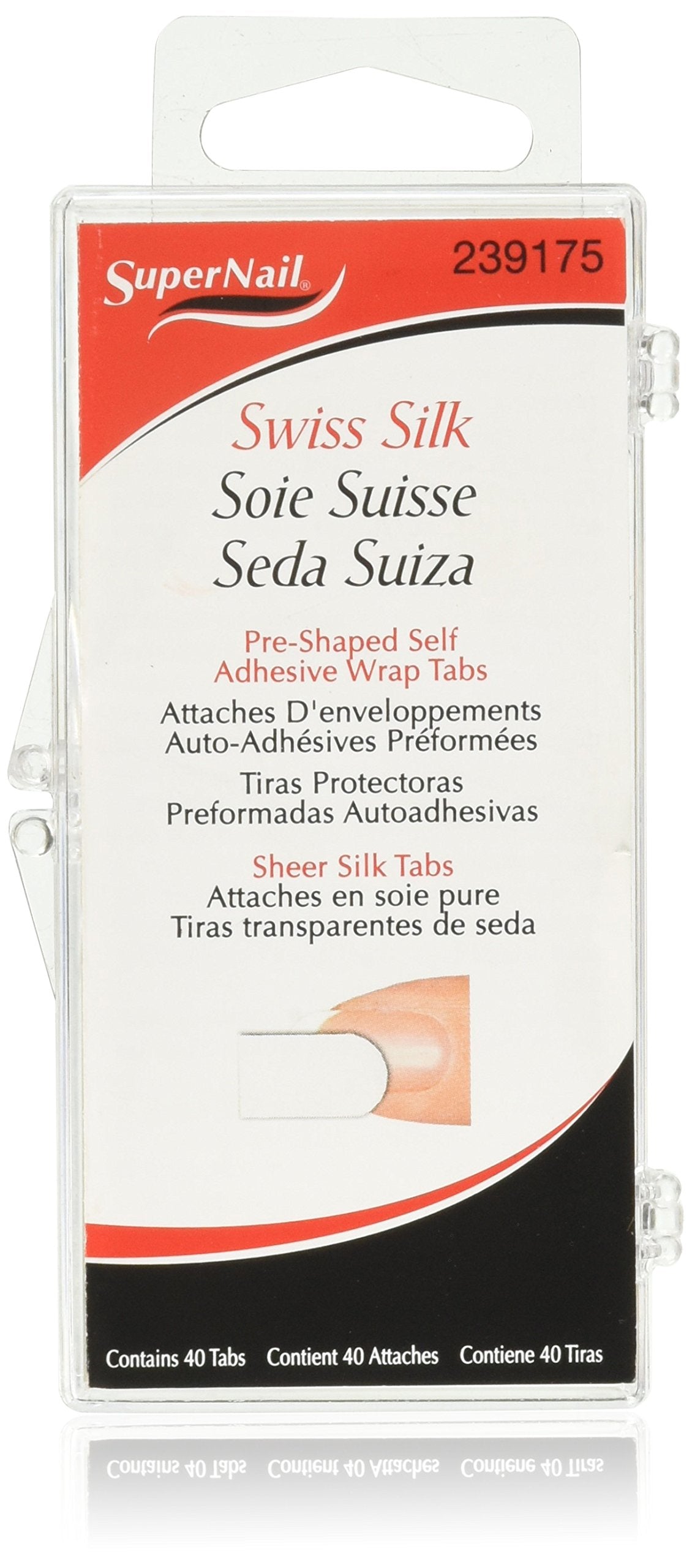 SuperNail front packaging showing silk tabs and benefit of easy nail reinforcement
