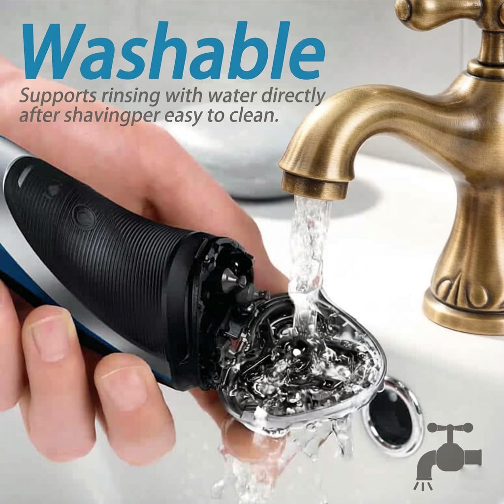 SUPERNB SH50 head being rinsed under water demonstrating wet and dry shaving flexibility