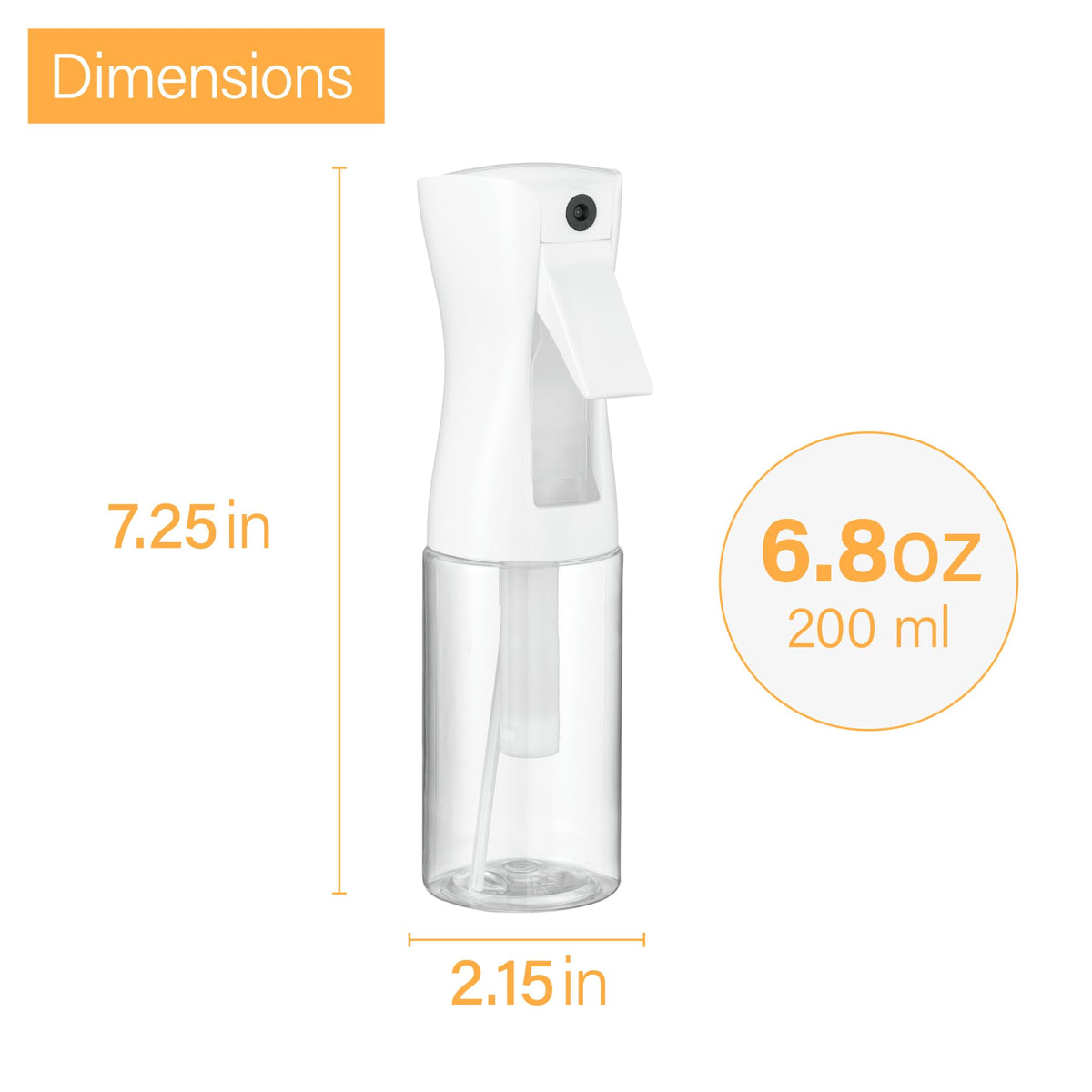 SUPER+ size comparison beside a common water bottle to show 200ml scale