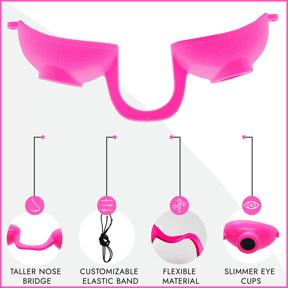 Model wearing Super Sunnies goggles demonstrating fit and protection