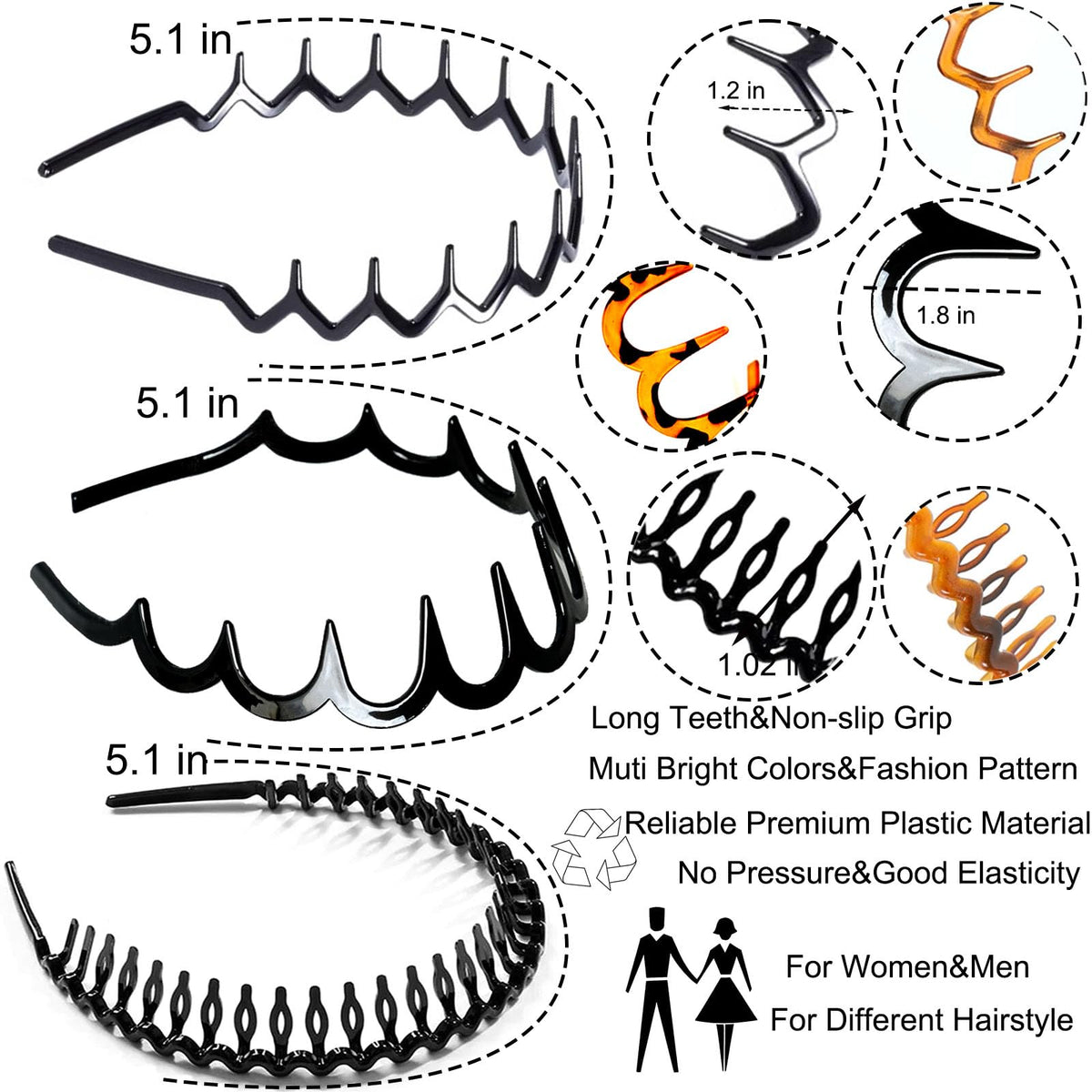 Supgoodom close-up of plastic teeth and wavy profile, non-slip grip visible
