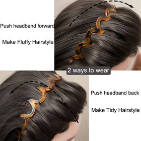 Supgoodom headband stretched by hand demonstrating flexibility and comfortable fit benefit