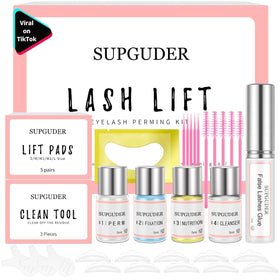 SUPGUDER front packaging showing full lash lift kit and contents benefit clarity