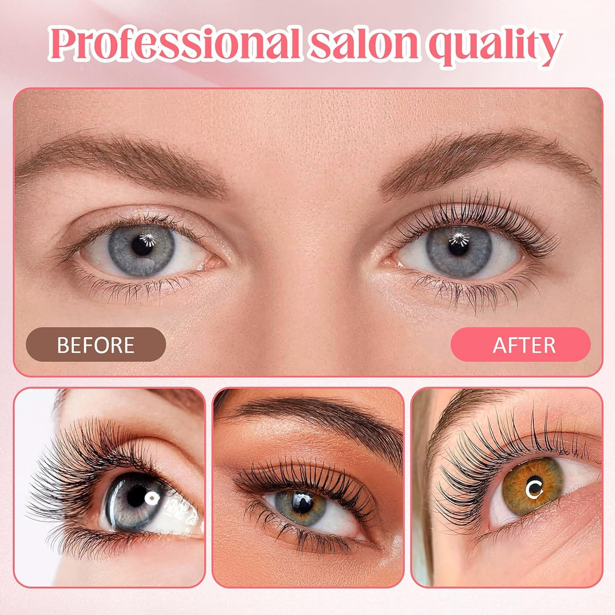SUPGUDER lash lift in process close-up showing lifted lash position and natural enhancement