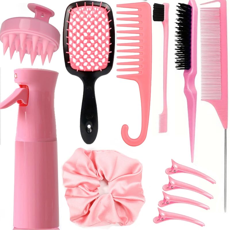 SUPHOUSE front packaging showing full 12-piece pink hair set and convenience
