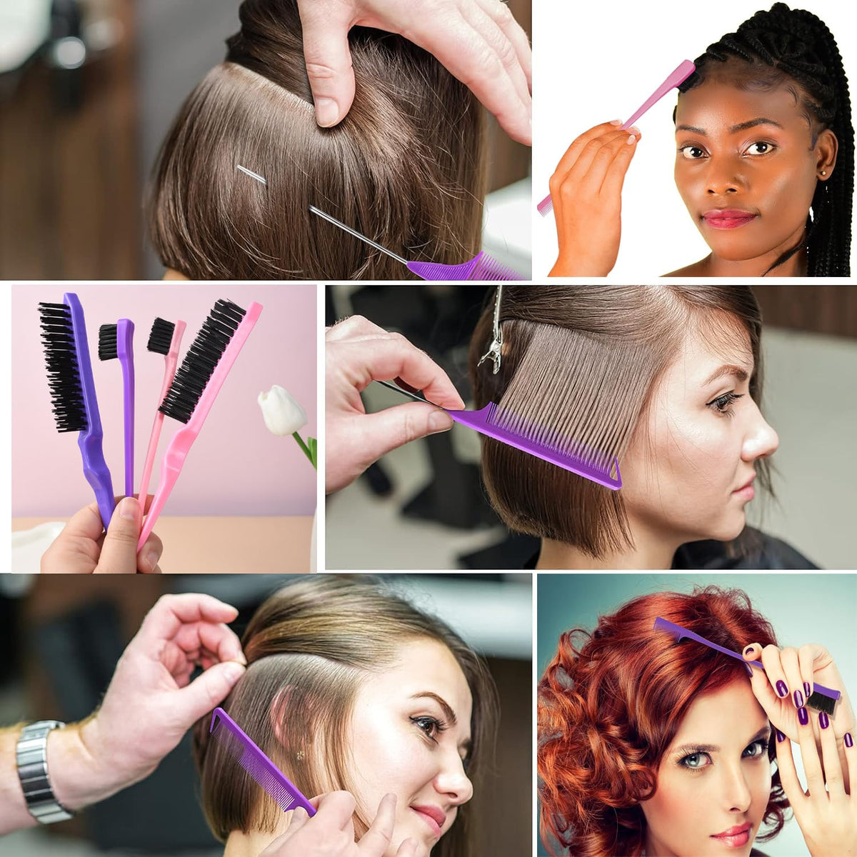 SUPHOUSE styling clips and hair tie laid out to organize sectioning and secure styles