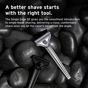 Supply staged vanity scene showing pack contents and grooming routine benefit