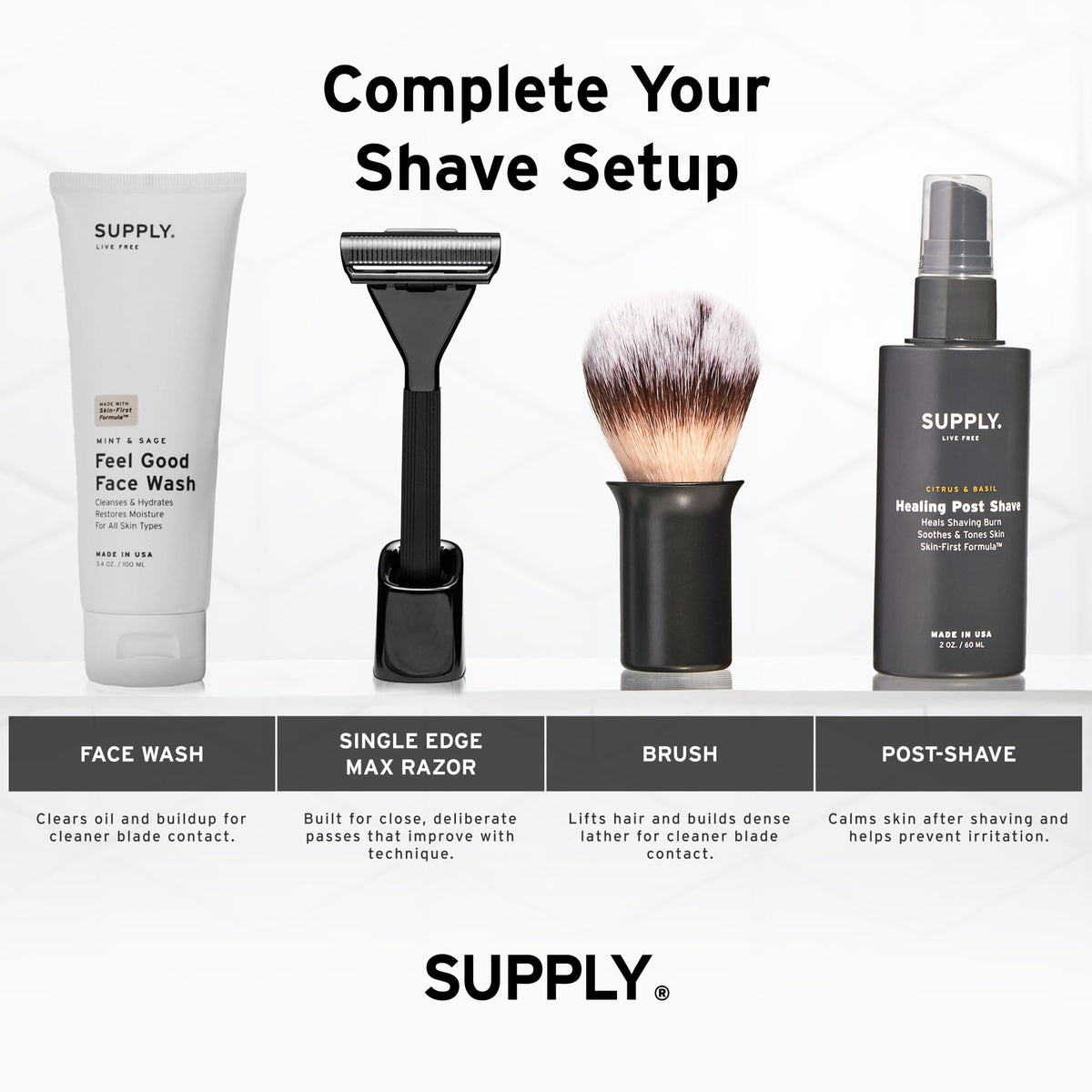 SUPPLY hand applying cream showing easy, brush-free use