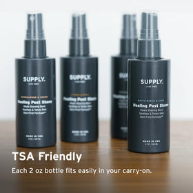 SUPPLY bottle paired with Ultra Lather Cream, supports smooth shaves