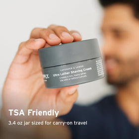 SUPPLY travel-ready 3.4 oz jar emphasizing TSA-friendly convenience
