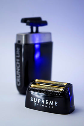 Supreme Trimmer Crunch Lite on a barber station in use showing professional finishing capability