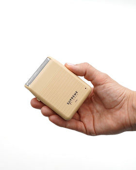 Supreme Trimmer displayed on bathroom counter for everyday grooming use