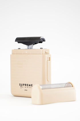 Supreme Trimmer replacement foil packaging showing easy maintenance option