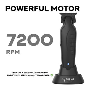 Supreme Trimmer Vader LED display showing battery level for session confidence