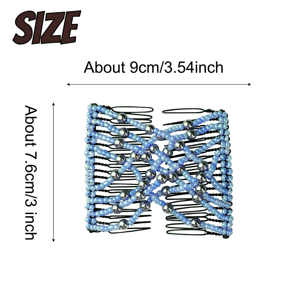 Suptizizkz close-up of comb teeth and elastic highlighting snag-free smoothness
