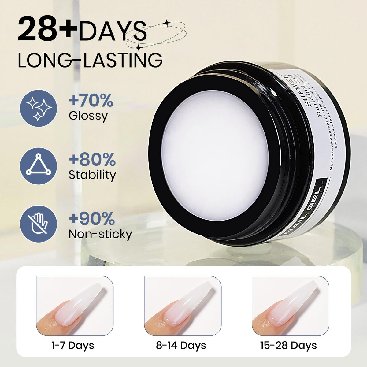 SUPWEE display of 36 nail extension molds included for consistent forms