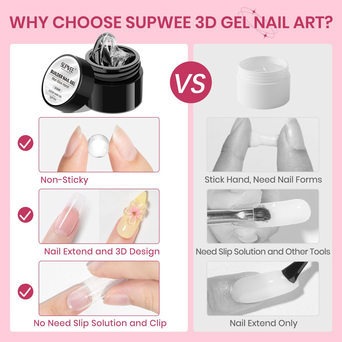 SUPWEE milky white gel texture close‑up showing precise carving benefit