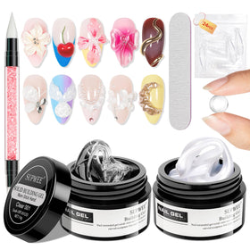 SUPWEE kit front packaging showing contents for easy home nail extensions