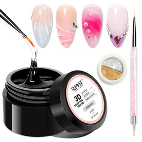 SUPWEE front packaging showing gel, powder and brush for versatile nail art
