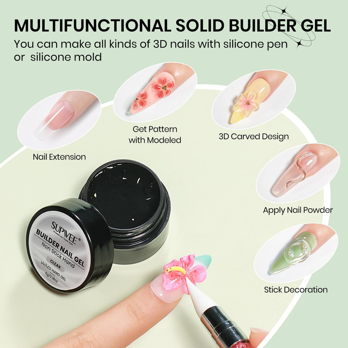 SUPWEE gel open pot texture highlighting non-sticky sculpting surface