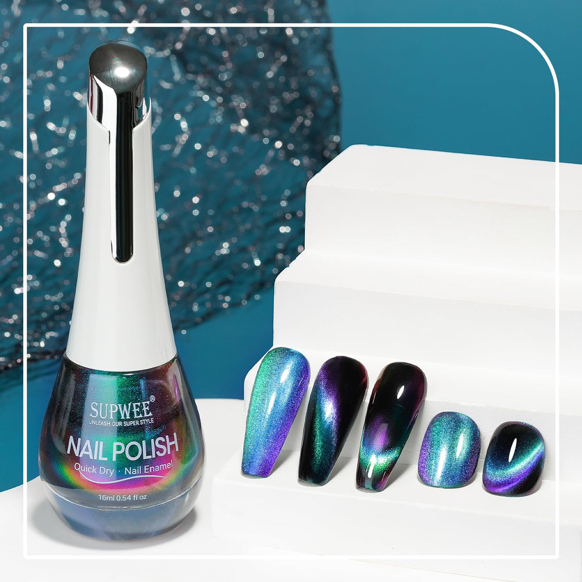 SUPWEE polish droplet texture close-up showing rich pigment and glossy finish