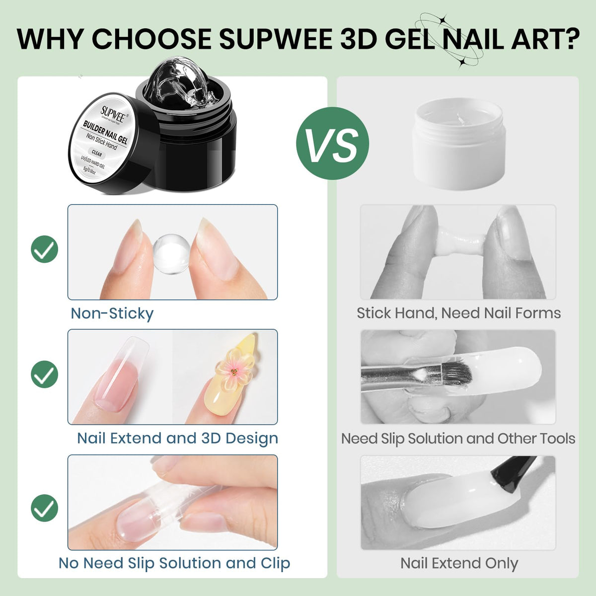 SUPWEE silicone pen and tools displayed for precise gel placement