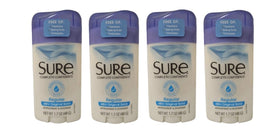 Sure front packaging pack of four sticks showing size and scent benefits