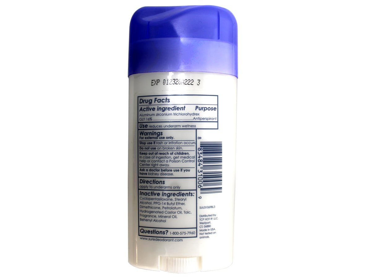 Sure stick with cap open revealing smooth texture and quick-dry benefit