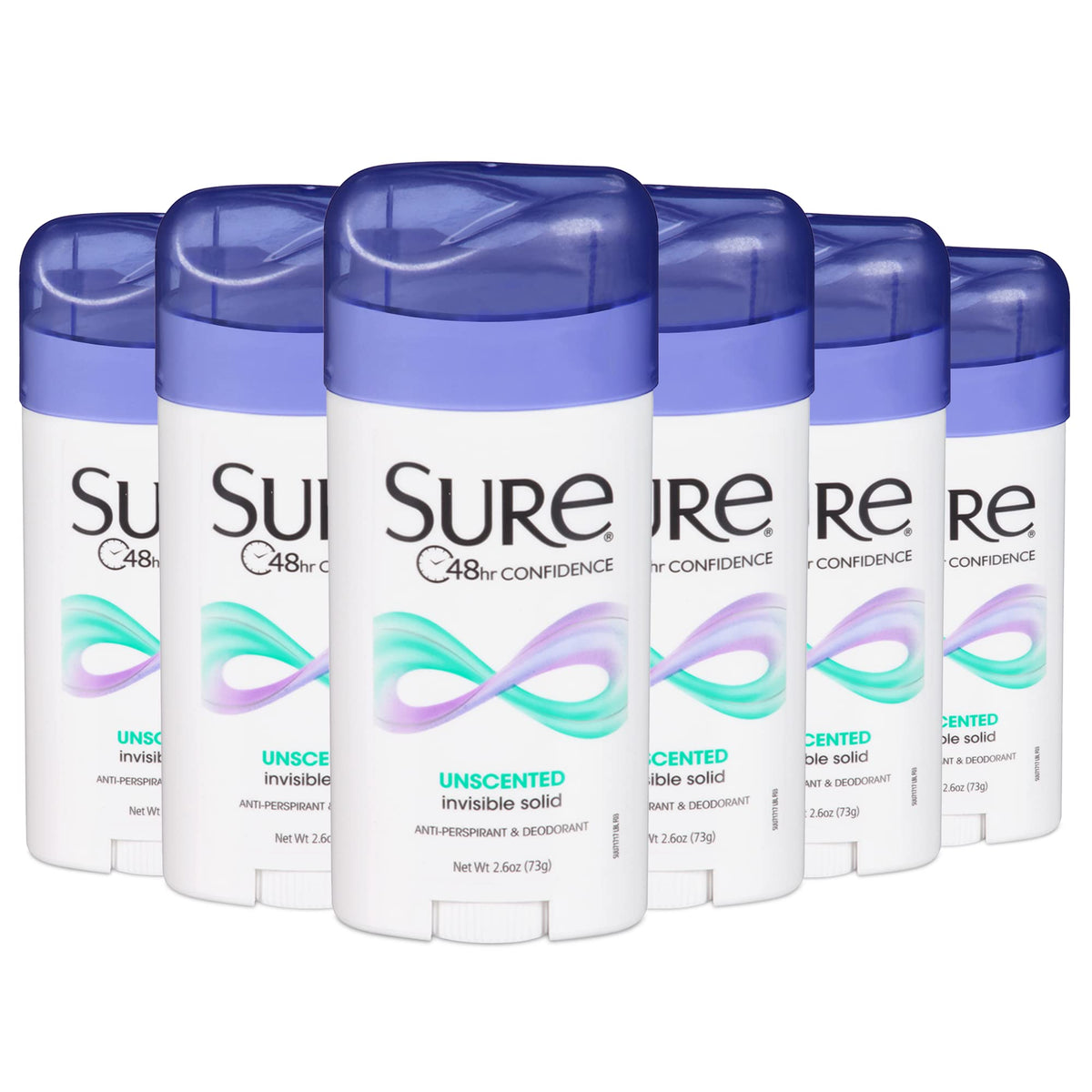 Sure unscented front packaging showing label and size, reliable protection