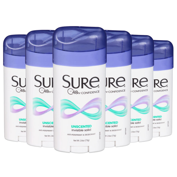 Sure unscented front packaging showing label and size, reliable protection