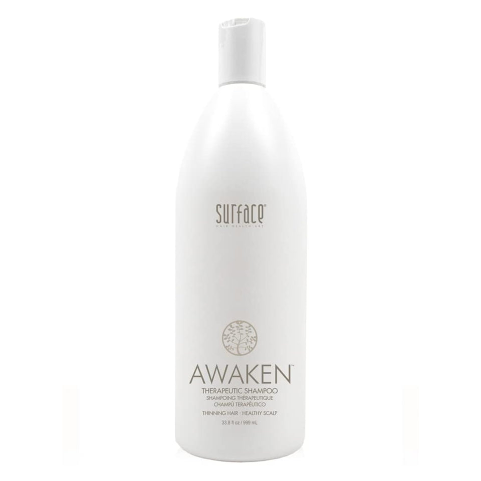 SURFACE Awaken front bottle showing 33.8 fl oz size and clear branding for value